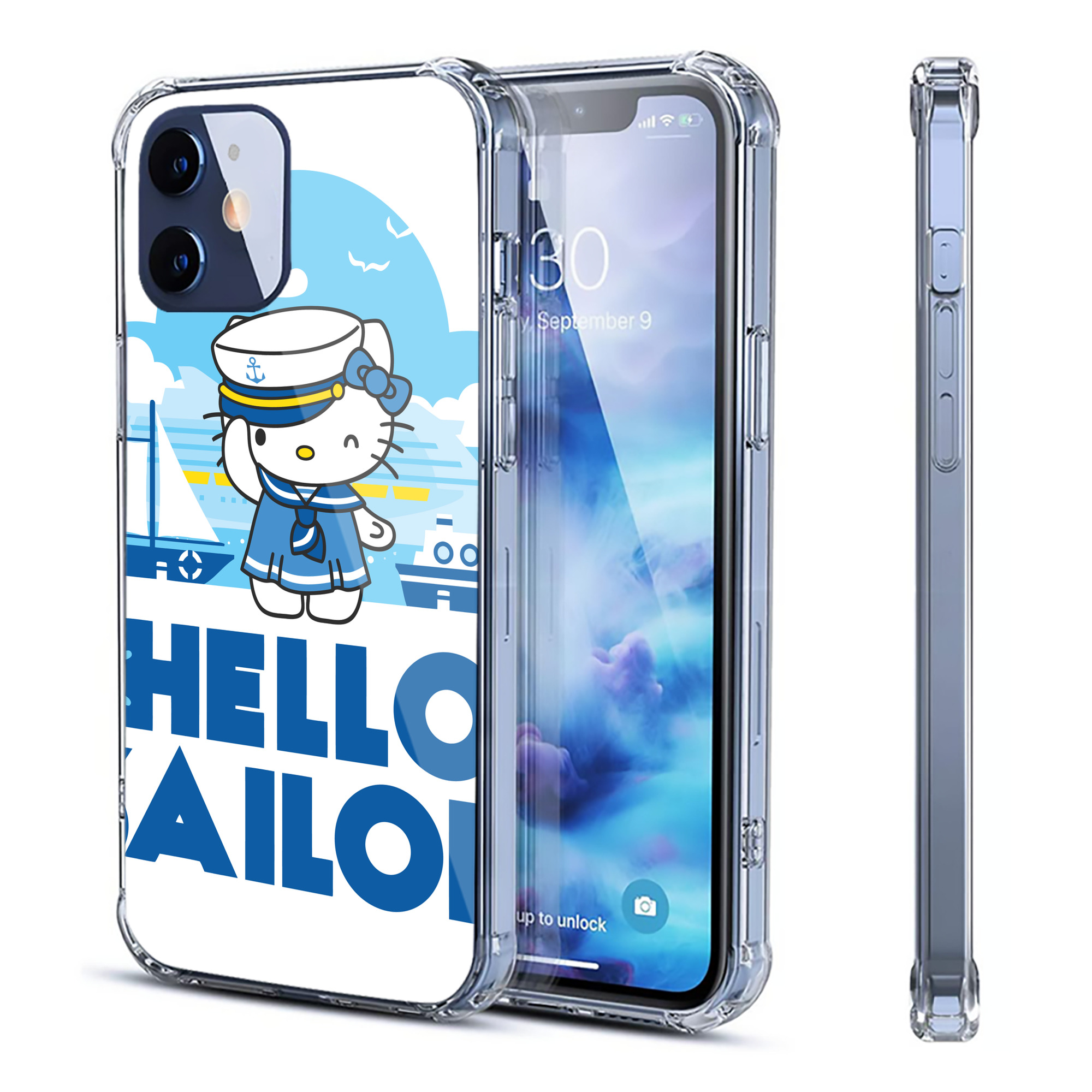 （画像用） Hello Kitty ハローキティ 【iPhone 12シリーズ対応】透明スマホケース（クリアソフトケース）